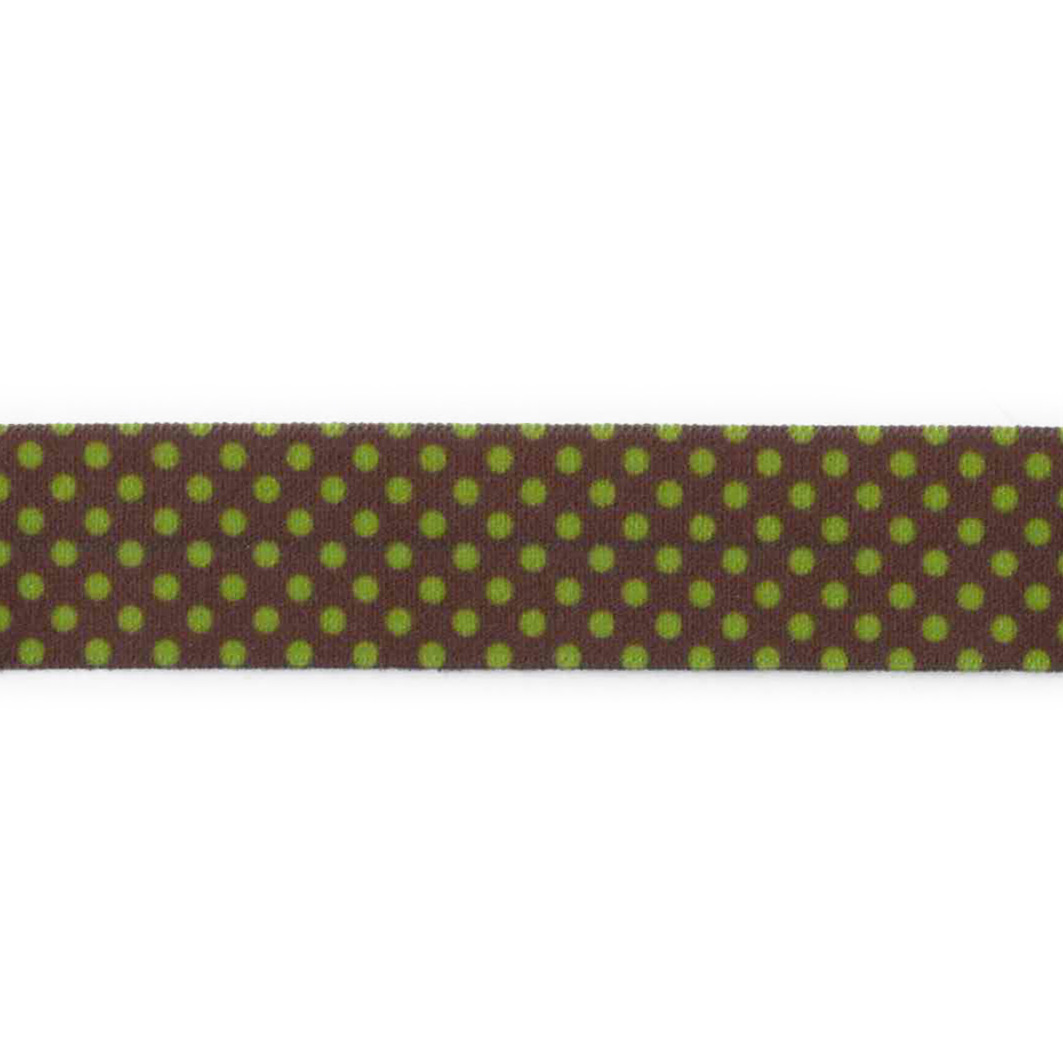 Folde elastik brun med grønne prikker