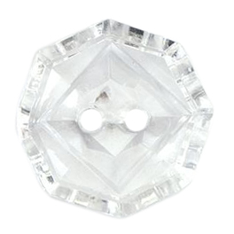 Knapper, klar, diamantform,19 mm (00405)